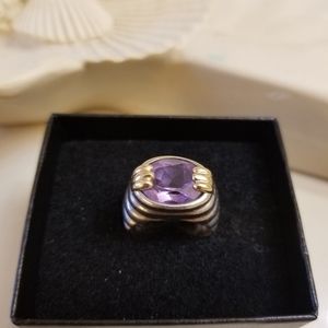 14k/925 amethyst quartz ring
